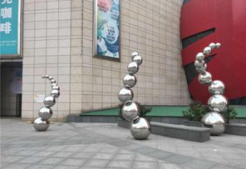 分子球雕塑订做，公园雕塑，不锈钢分子球雕塑提供