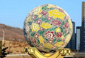 花球雕塑生产商，小区雕塑，筑不锈钢花球雕塑优价