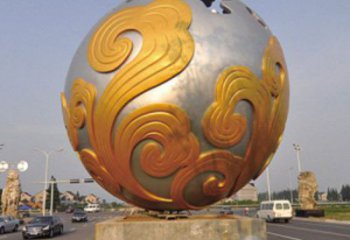花纹球雕塑厂，景观雕塑，不锈钢花纹球雕塑制作承接