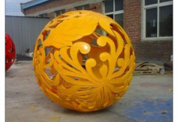 花纹球雕塑指用，小区雕塑，不锈钢花纹球雕塑制作