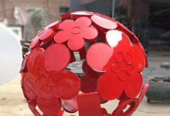 花纹球雕塑制作，景观雕塑，不锈钢花纹球雕塑常用