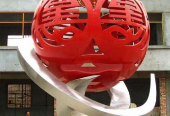 绣球雕塑承接，广场系列，烤漆绣球雕塑标准