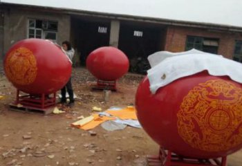 圆球雕塑精选，室外雕塑，不锈钢烤漆圆球雕塑选定