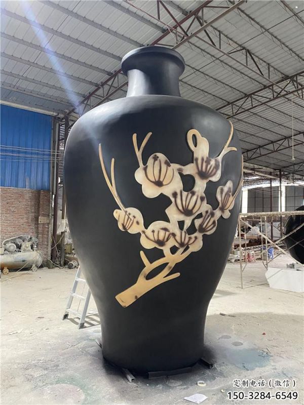 制造花瓶雕塑专供，地标摆件，玻璃钢花瓶雕塑订做
