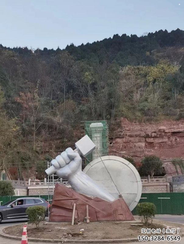 拳头雕塑供求，中式工艺，不锈钢拳头雕塑厂家