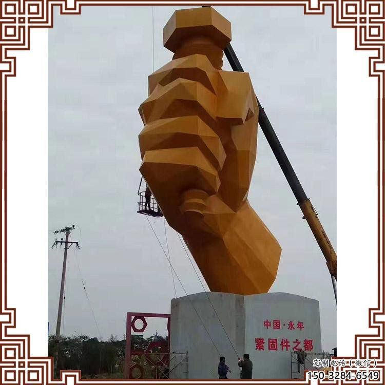 拳头雕塑供应，多彩艺术，别墅不锈钢拳头雕塑供求