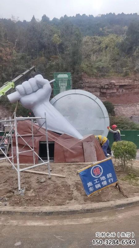 拳头雕塑精选，景观概念，不锈钢拳头雕塑观赏型