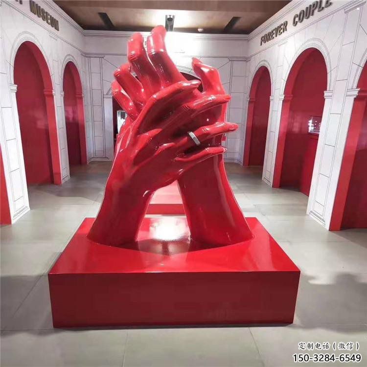 握手雕塑制作，欧式风格，地产不锈钢握手雕塑优选
