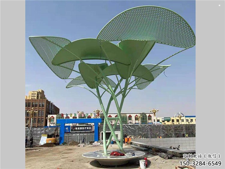 镂空树雕塑制造商，城市雕塑，烤漆镂空树雕塑定制