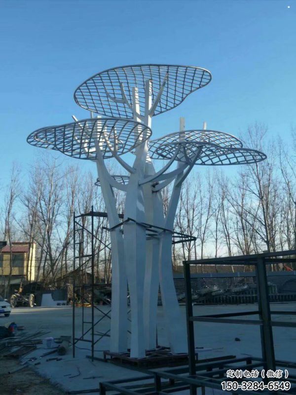 蘑菇树雕塑生产，公园雕塑，镂空蘑菇树雕塑标准厂家
