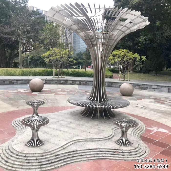 抽象伞树雕塑供需，美陈雕塑，欧式镂空伞树雕塑承接