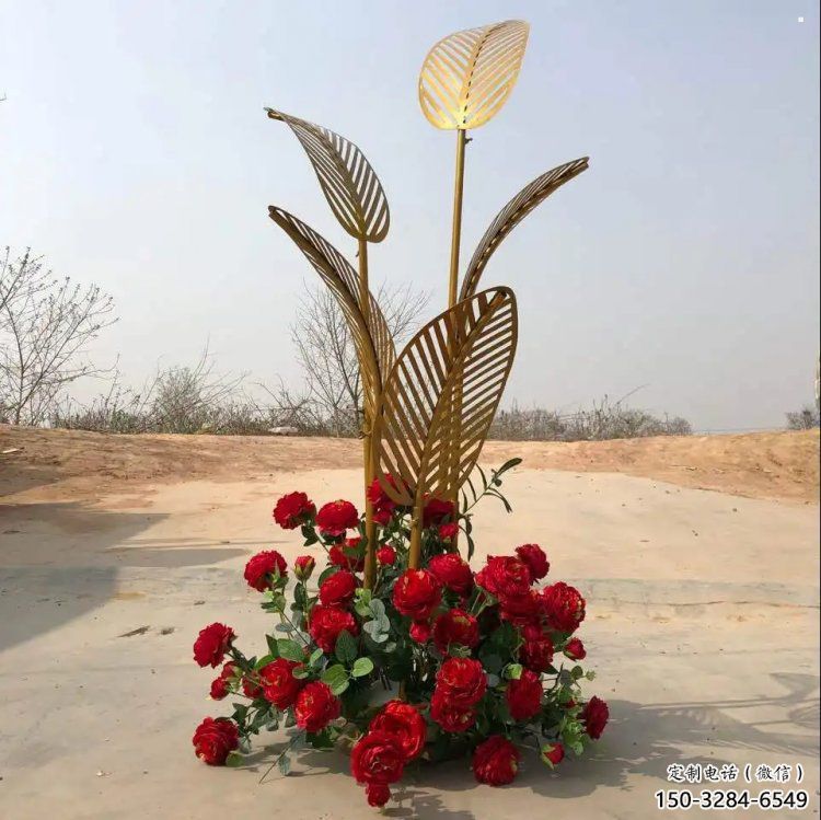 芭蕉叶雕塑定价，拉丝工艺，不锈钢芭蕉叶雕塑制作