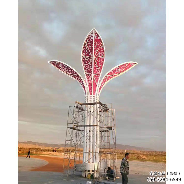 树叶雕塑精选，彩钢制作，园林烤漆树叶雕塑标准