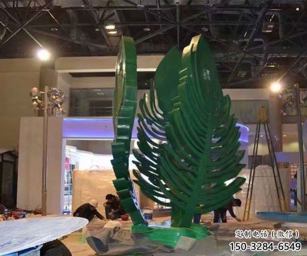 树叶雕塑定制，城市装饰，铁艺树叶雕塑厂家承接