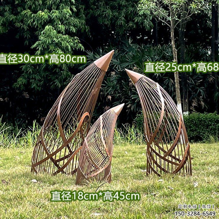 镂空竹笋雕塑批发，广场系列，不锈钢竹笋雕塑优选