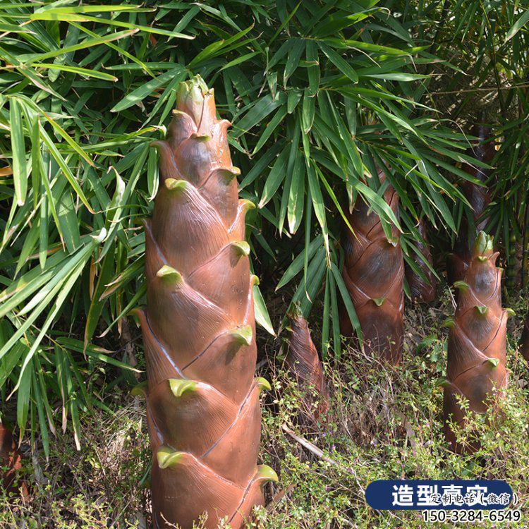 竹笋雕塑订做，景观雕塑，彩绘不锈钢竹笋雕塑提供