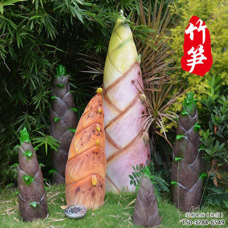 竹笋雕制造商，室外软装，不锈钢竹笋雕塑生产商