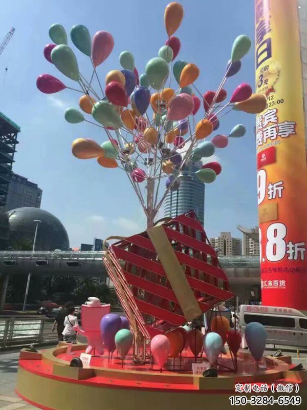 气球树雕塑定价，景区雕塑，玻璃钢气球树雕塑生产商