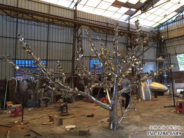 枫树雕塑精选，美陈雕塑，不锈钢枫树雕塑制作
