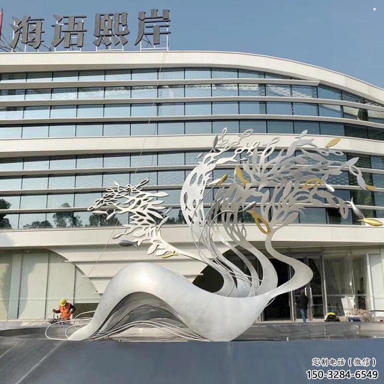 镂空树雕塑常用，街道标识，不锈钢树雕塑常用
