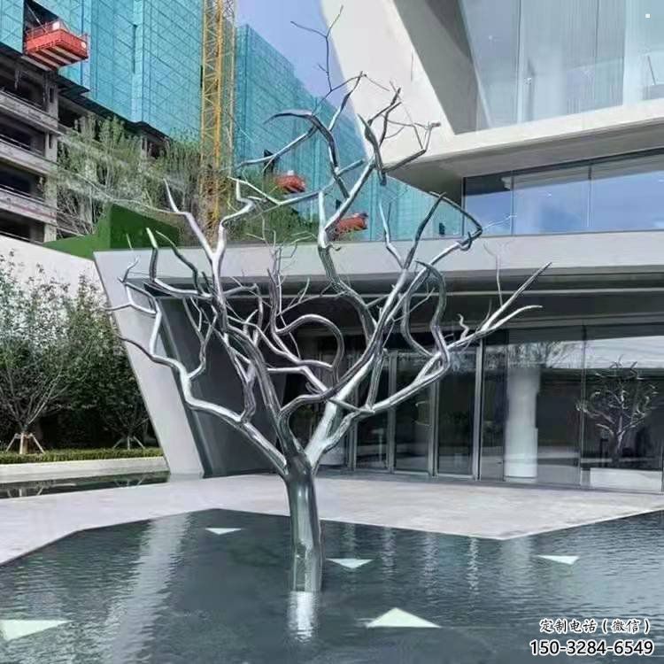 树干雕塑制造商，多彩艺术，抽象不锈钢树干雕塑精选