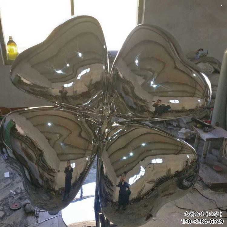 四叶草雕塑制造，广场雕塑，不锈钢四叶草雕塑订做