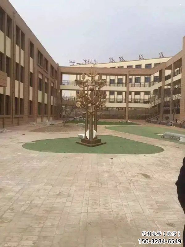 发财树雕塑供应，静态雕塑，不锈钢发财树雕塑定制