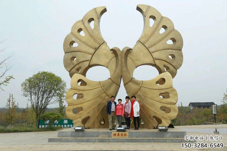 银杏叶雕塑定制，露天雕塑，不锈钢银杏叶雕塑厂家