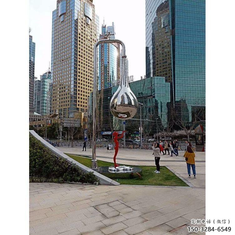 水滴雕塑通用，街景小品，镜面水滴雕塑制造厂家