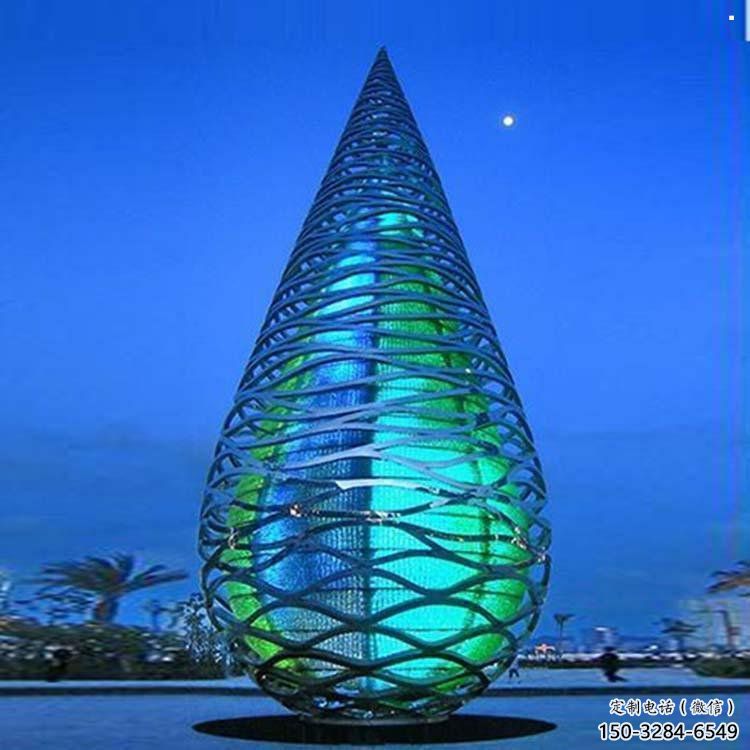 水滴雕塑订做，城市装饰，庭院镂空水滴雕塑展品