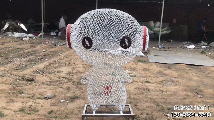 镂空人物雕塑厂家，编织工艺，公园广场户外卡通人物雕塑