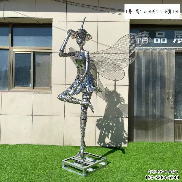 镂空舞者雕塑生产，景区案例，铁艺跳舞雕塑优选