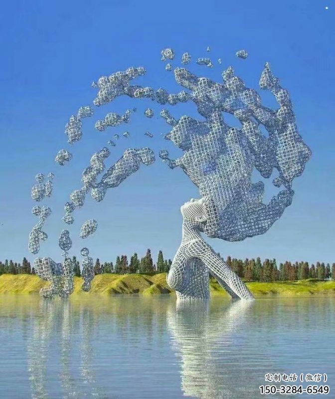 抽象镂空人物雕塑展品，小区雕塑，铁艺人物雕塑制作精选