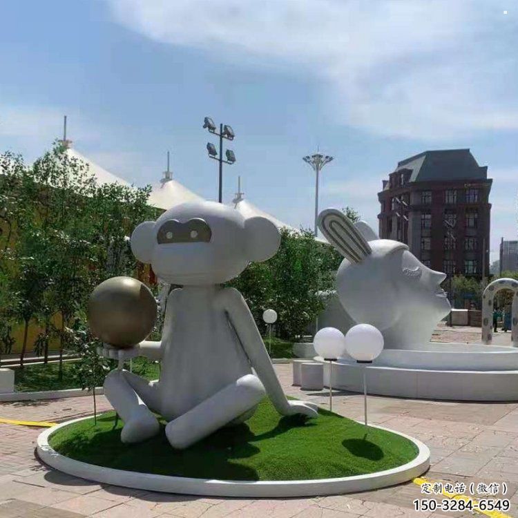 白钢人头像雕塑提供，露天雕塑，镜面人头像雕塑承接