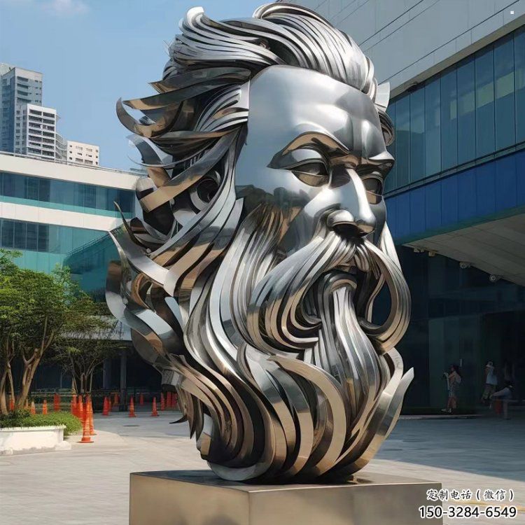 白鋼人頭像雕塑制造，歐式風(fēng)格，鏡面人頭像雕塑廠(chǎng)家供給