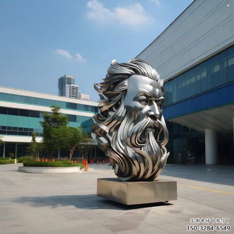 白钢西方人雕塑提供，欧式艺术，中式镜面人头像雕塑通用