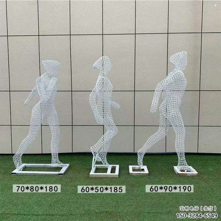 镂空体育雕塑展品，公园小品，运动员铁艺人物雕塑供需