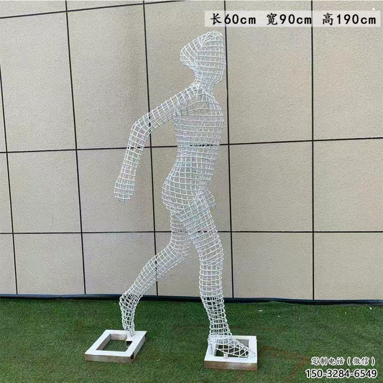 镂空体育雕塑展品，室外软装，铁艺人物雕塑订做