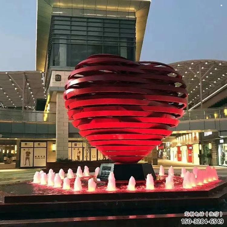 心形球雕塑常用，钢管组合，不锈钢烤漆心形球雕塑定价
