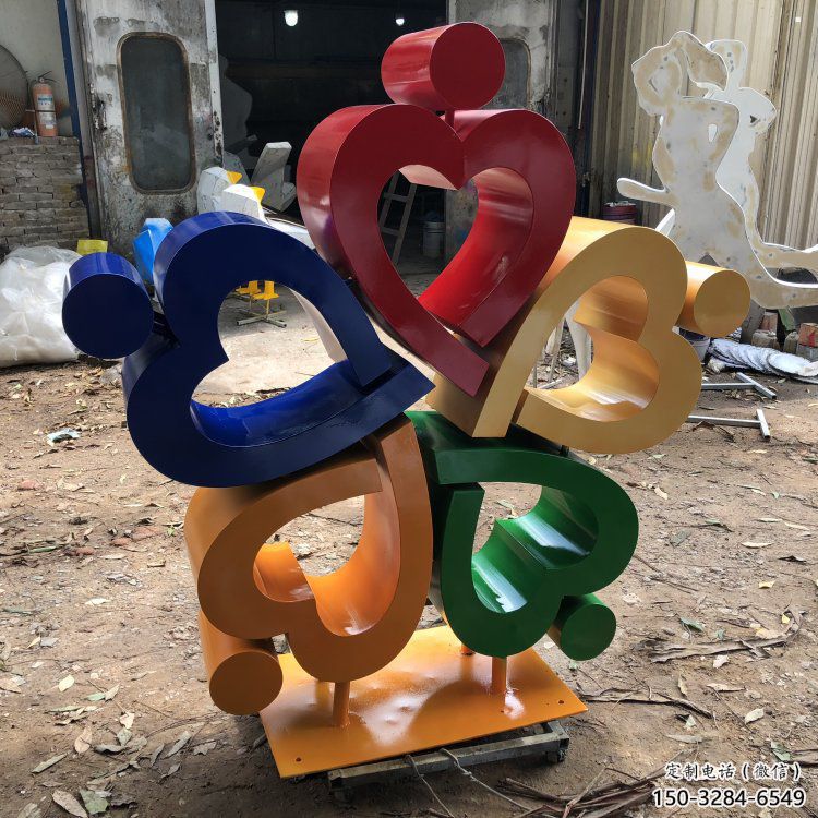 商业街心心相印雕塑 商业街心心相印雕塑