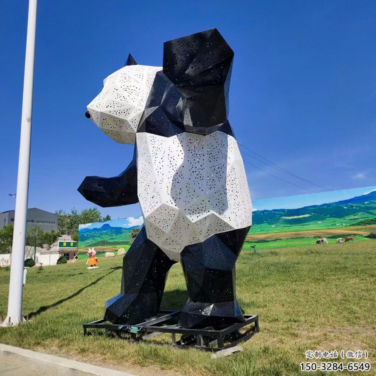 广场熊猫雕塑批发，广场系列，切面熊猫雕塑厂定价
