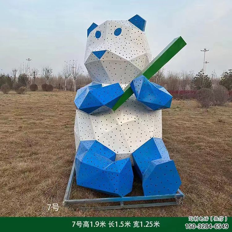 景观熊猫雕塑制造，欧式风格，切面熊猫雕塑厂家定价