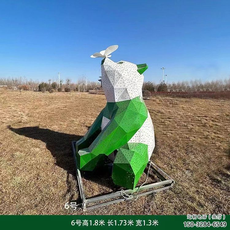 熊猫雕塑精选，露天雕塑，欧式切面熊猫雕塑订做
