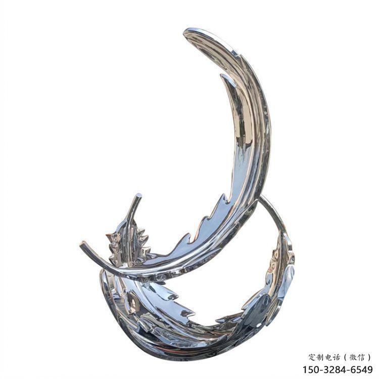 羽毛雕塑批发，抛光工艺，园林镜面羽毛雕塑承接