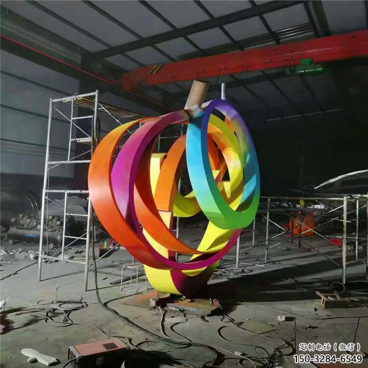 双环雕塑常用，景观概念，不锈钢双环雕塑厂家展品