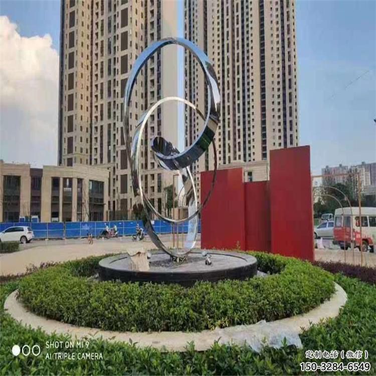 圆环雕塑观赏型，城市装饰，灯光圆环雕塑标准