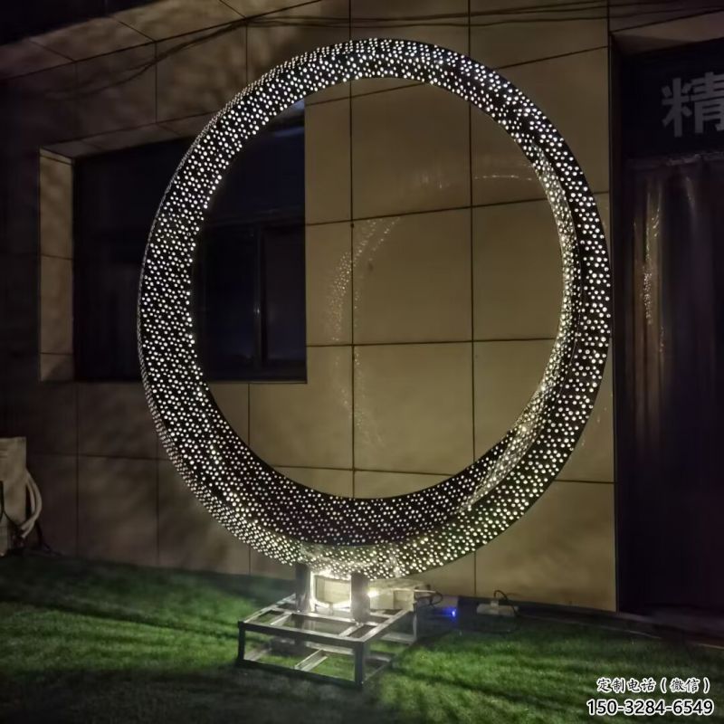 圆环雕塑生产，透雕系列，别墅灯光圆环雕塑生产商
