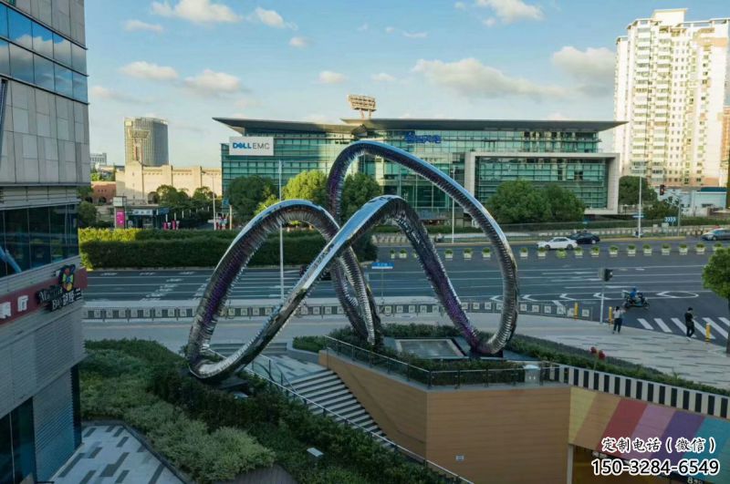 圆环雕塑制造，酒店摆件，灯光圆环雕塑选定