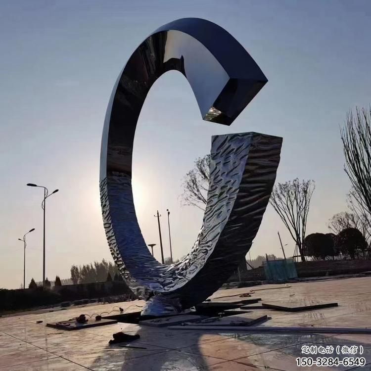 室外圆环雕塑展品，公园小品，不锈钢圆环雕塑供需