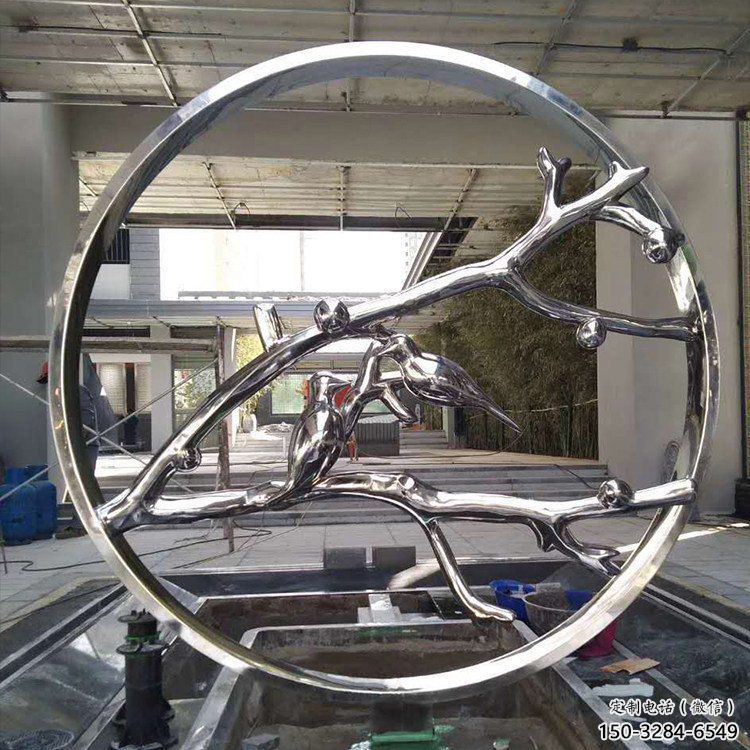 圆环景观雕塑通用，城市雕塑，不锈钢圆环雕塑指用